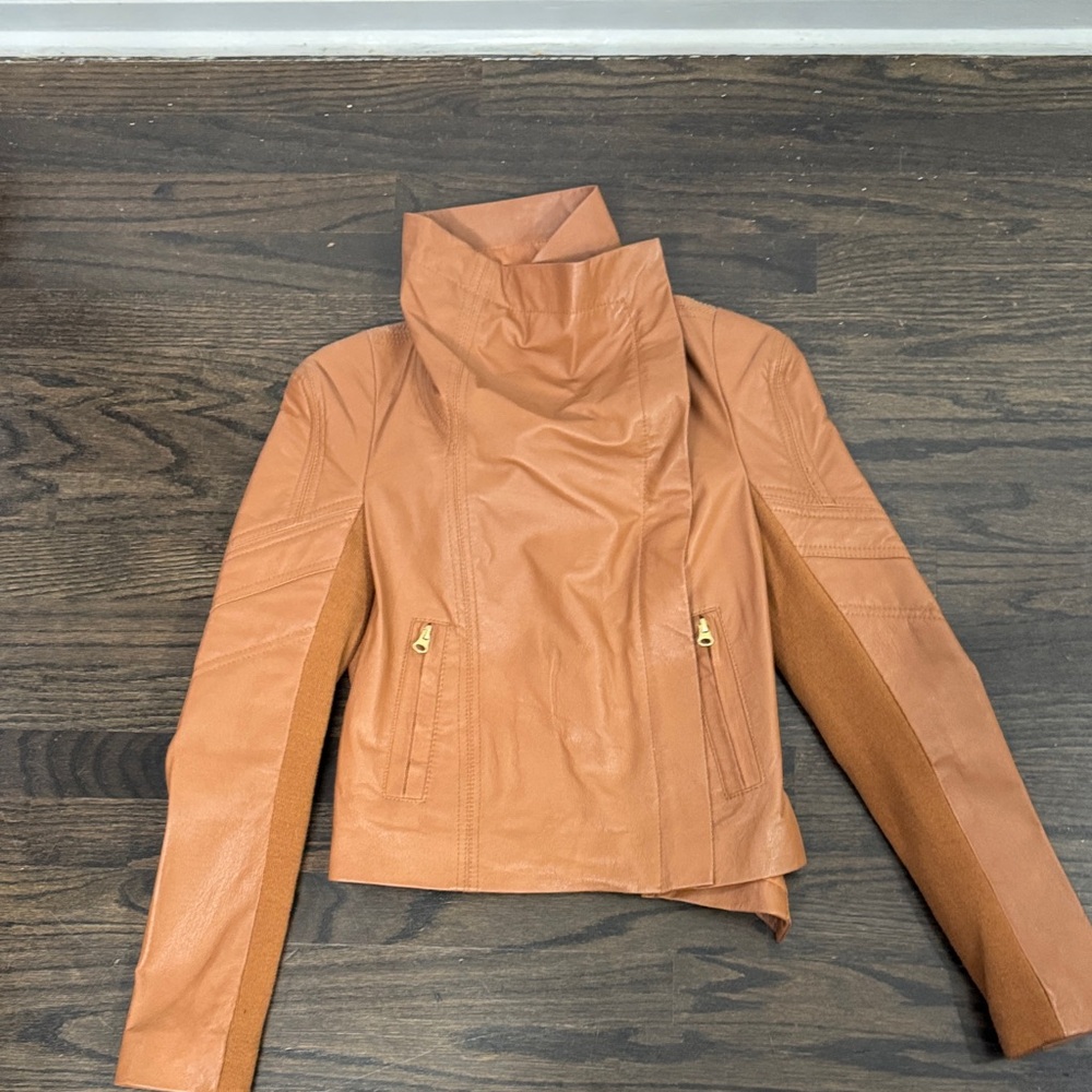 Women's Tan Real Leather Jacket